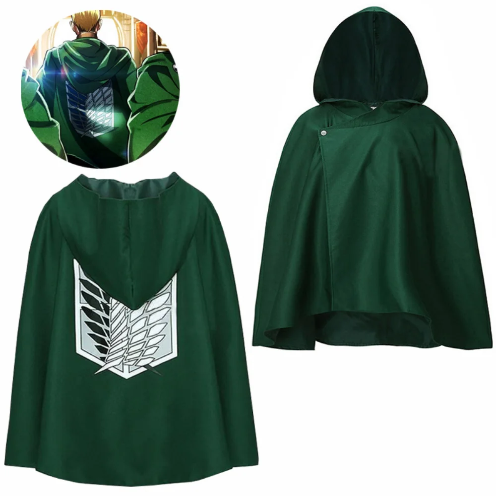 Attack Titaner Mantello Shingeki No Kyojin Scouting Legion Cape Cosplay Costume Aren Levi Mikasa Mantelle Collana Guanti Suit Gifts