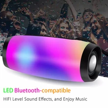 Haut parleur Portable Bluetooth, colonne de basses sans fil, étanche, USB, Support AUX TF, caisson de basses LED 