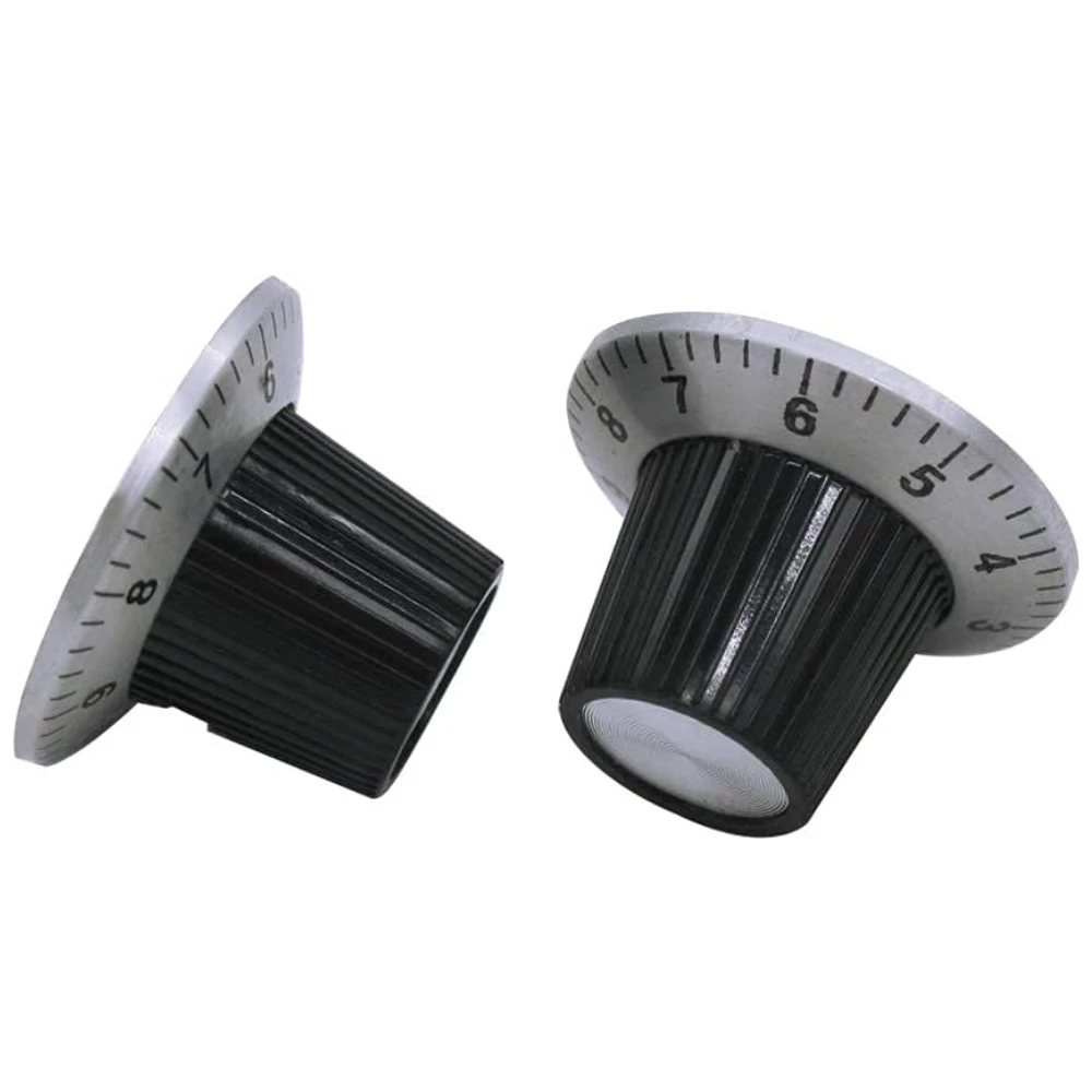 ぼうやたつ 2Pcs Black with Silver Potentiometer Control Knob Volume