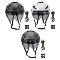 CJD XXL Adult Helmet Bike Helmet with USB Rechargeable Rear Light Detachable Magnetic Goggles for Men Women Cycling 2