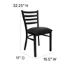 Series Ladder Back Metal Dining Chair for Restaurants, 4