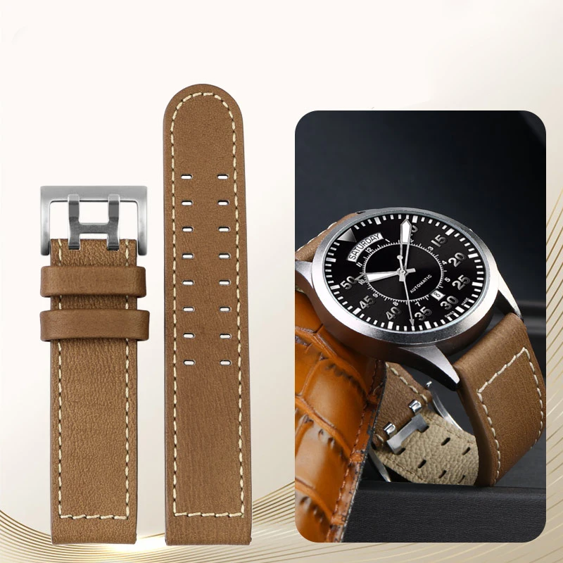 Per Hamilton Khaki Aviation Watch H70615733 H70615733 Cinturino In Vera Pelle Jazz Field Uomo Cinturino 20 22 Stile Militare