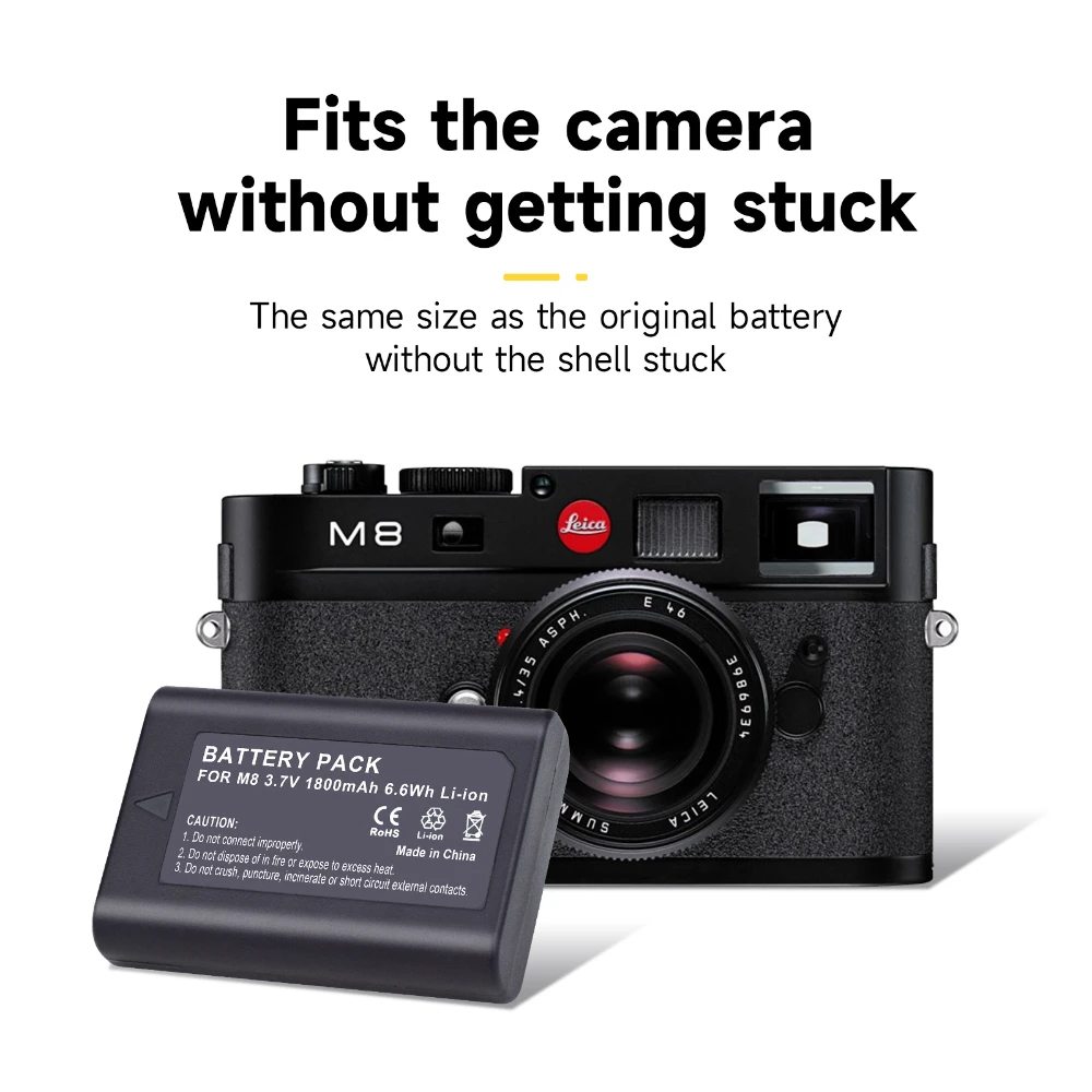 1800Mah 3.7V Bli-312 Batteria Ricaricabile Per Leica Bm8 M8 M8.2 M9 Me M-E M9-P Mm Fotocamera Bp-Scl1 14464 Batterie Per Fotocamera