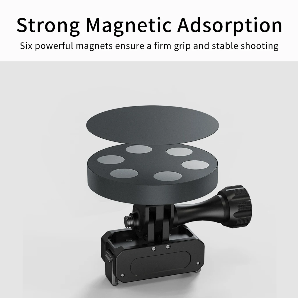 Super magnetischer Ständer, verstellbarer Schnellverschluss für DJI Action 5 Pro 4 Gopro 13 Insta360 ONE Kamera, Autohalterung, Kamerahalterung – Detail 8