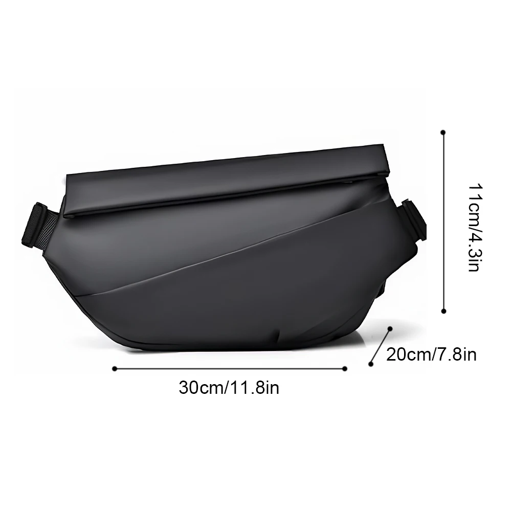 Men Magnetic Buckle Chest Bag Waterproof Sports Style Crossbody Bag Solid Color Casual Chest Bag Commute Chest Bag