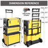 Rolling Tool Box Portable Metal Toolbox Organizer with Wheels and 2 Drawers Separate Rolling Upright Trolley Tool Chest 6