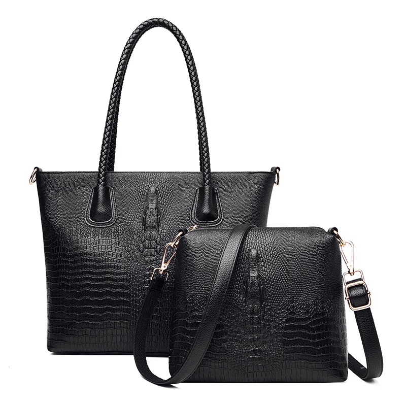 

Casual Pu Leather Women Handbags High Quality Large Capacity Tote Messenger Bags Luxury Female Crocodile Shoulder Crossbody Bag