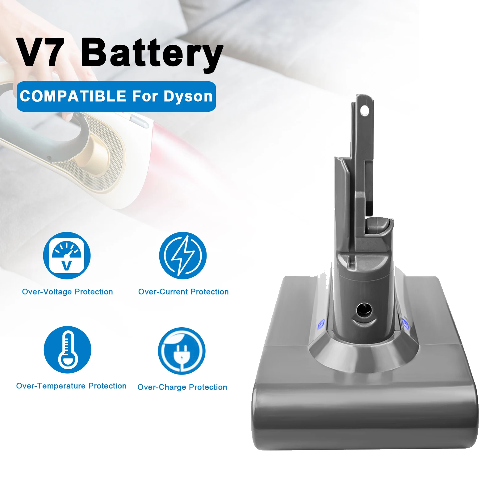 21.6v 4000mah Lithium Rechargeable Battery For Dyson Sv11 V7 Fluffy V7