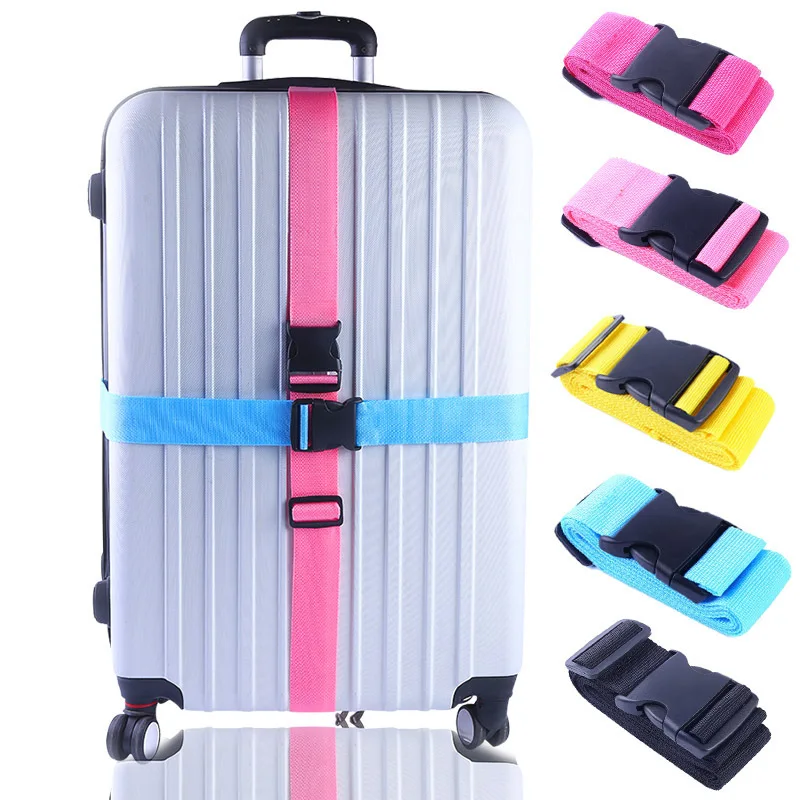 

1pc 2m Adjustable Luggage Strap Cross Belt Packing Travel Suitcase Nylon Lock Buckle Strap Baggage Belts Camping Bag Accessories