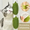 Rubber Self-Grooming Cat Scratcher - Wall & Table Leg Mountable, Flexible Bristles, Non-Electric Pet Massage, Fur Removal Tool
