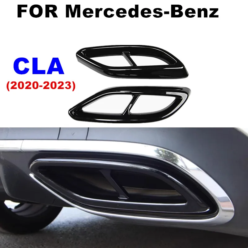 

Car Rear Exhaust Muffler Pipe Cover Metal Trim Tail Throat Frame For Mercedes Benz CLA 2020-2023 W118 Auto Accessories