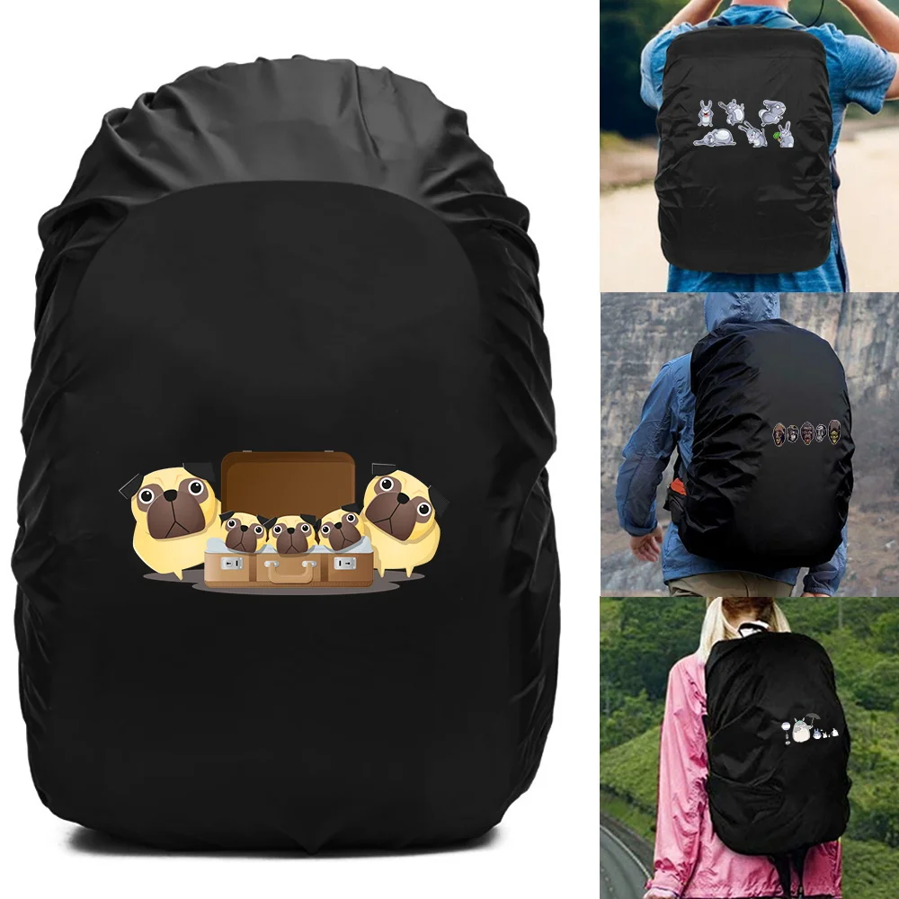 20-70L Back Pack Rain Cover Backpack Dustproof Protection Cover Rainproof Cover Outdoor Schoolbag Waterproof Hood Cartoon Series