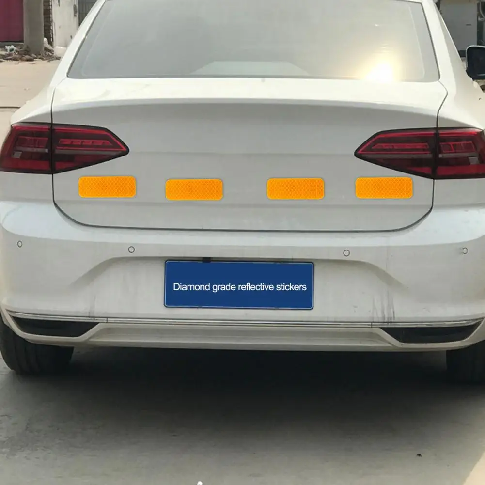 3x8cm Reflective Warning Strip Tape Car Bumper Reflective Strips Secure Reflector Decals Car Styling Accessories 14Pcs reflective car sticker car reflector sticker reflective stickers reflective tape reflective sticker car reflector vehicle reflector car vinyl sticker car door stickers reflective strip reflective strips