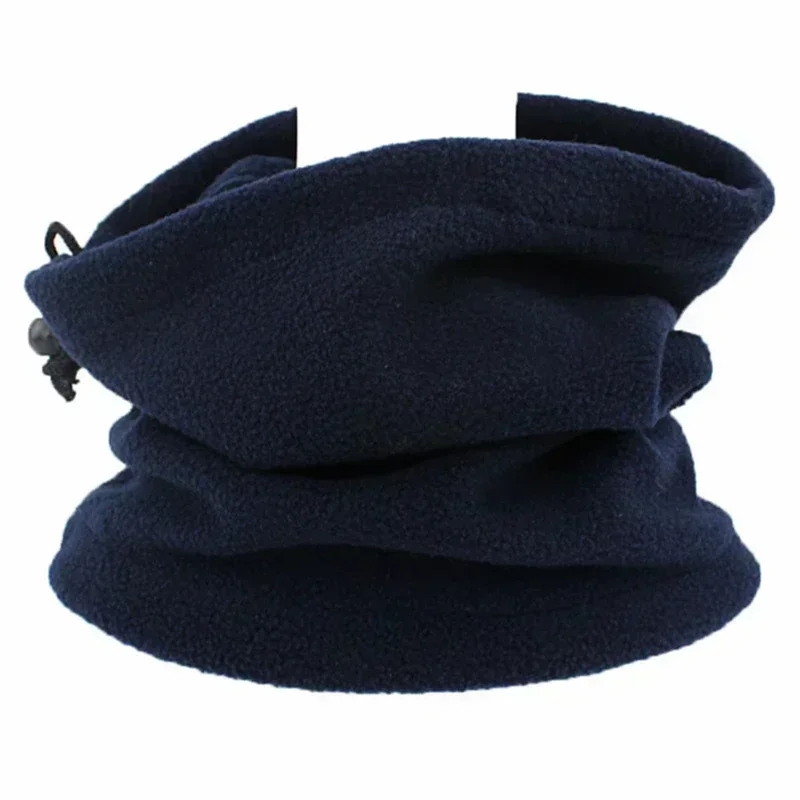 Faux Fleece Bandana Winter Drawstring Windproof Face Cover Cycling Scarves Unisex Neck Warmer Outdoor Solid Tube Scarf Headwear neck gaiter scarf alarm clock neck warmer scarf