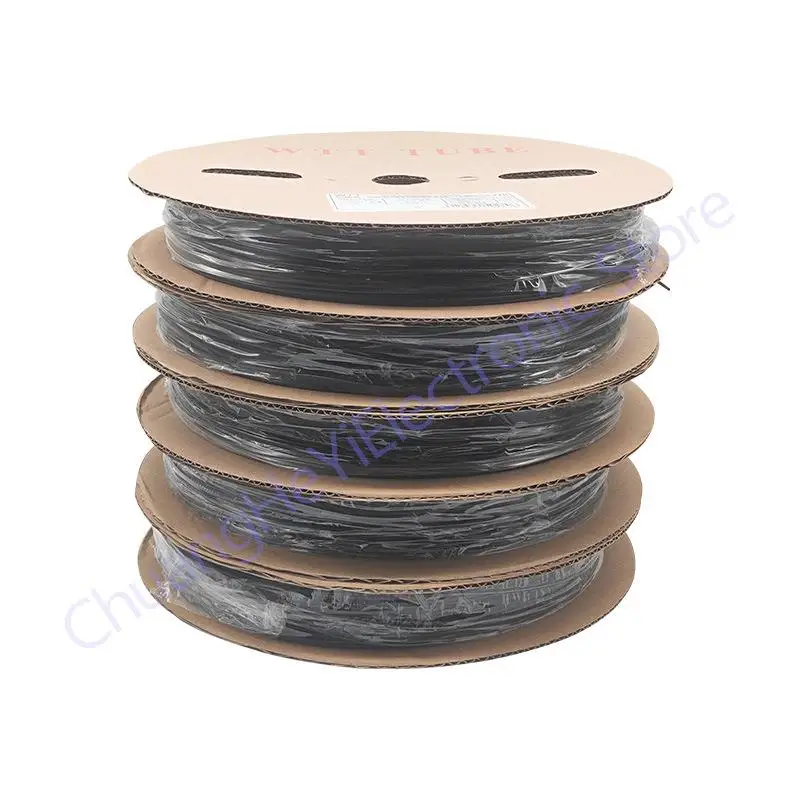 5 Meter/lot 2:1 Black 1mm 1.5mm 2mm 2.5mm 3mm 3.5mm 4mm 4.5mm 5mm 6mm 7mm 8mm 9mm DIY Repair Cable Heat Shrink Tubing Tube