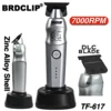 Professional Electric Hair Trimmer BRDCLIP TF-617 Men's Hair Clipper DLC  Blade Zinc Alloy Body with Base Carving Machine Barber
