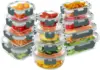 24 Pieces Glass Food Storage Containers Set, Airtight Glass Lunch Containers, Glass Meal Prep Containers with Lids,Exclusive 2