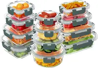 24 Pieces Glass Food Storage Containers Set, Airtight Glass Lunch Containers, Glass Meal Prep Containers with Lids,Exclusive 2