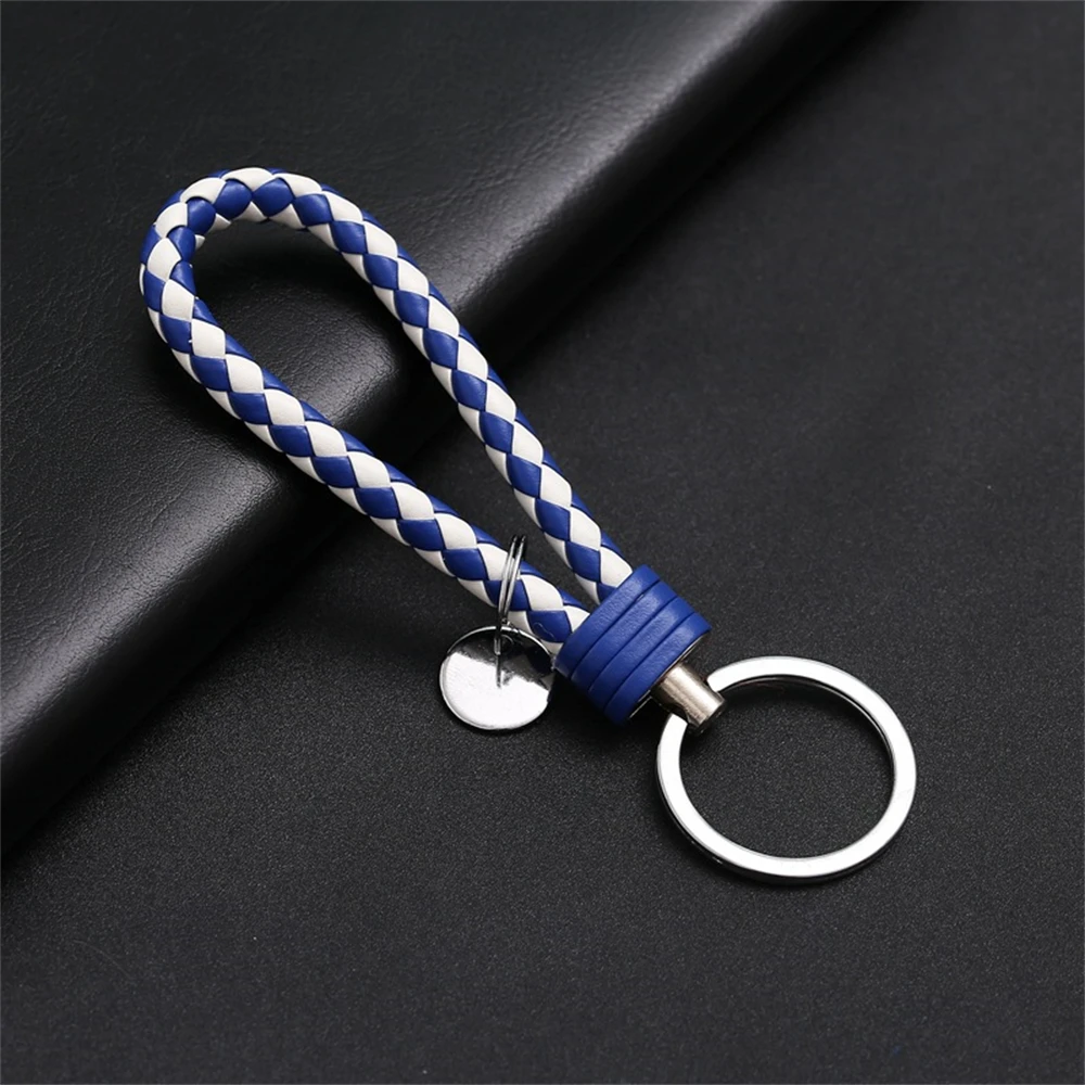 Braided PU Leather Wristlet Keychain Strap - Stylish Accessory