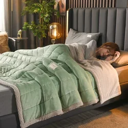 Cozy Autumn Winter Milk Fleece Weighted Blanket with Beibei Velvet - 200x230cm (7)