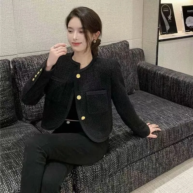 2024 New Youth Fashion Outerwear Coats Women's Spring Autumn Single Top Office Lady Pure Color Jackets Girls Commuting Surcoat