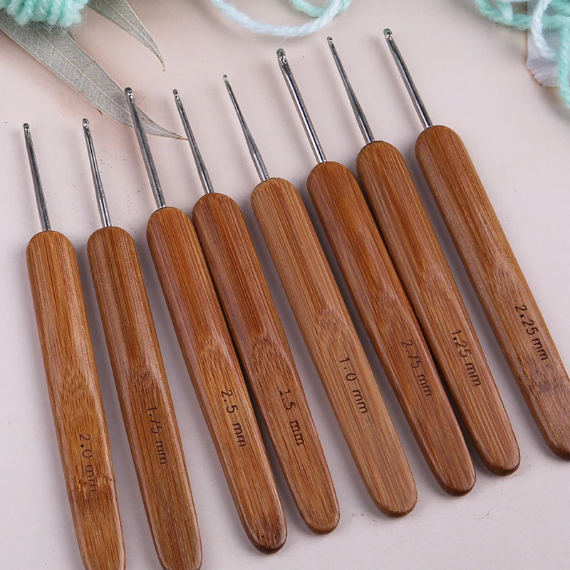 Sewing Tools Knitting Needles Crochet Hooks Knitting Supplies Knitting Material Weaving Tools Knitting Craft Supplies LMDZ 0.5mm-3mm Wooden Handle Knitting Needles Bamboo Knitting Hooks DIY Crochet Hooks Needles for Weave Yarn Sewing Tool