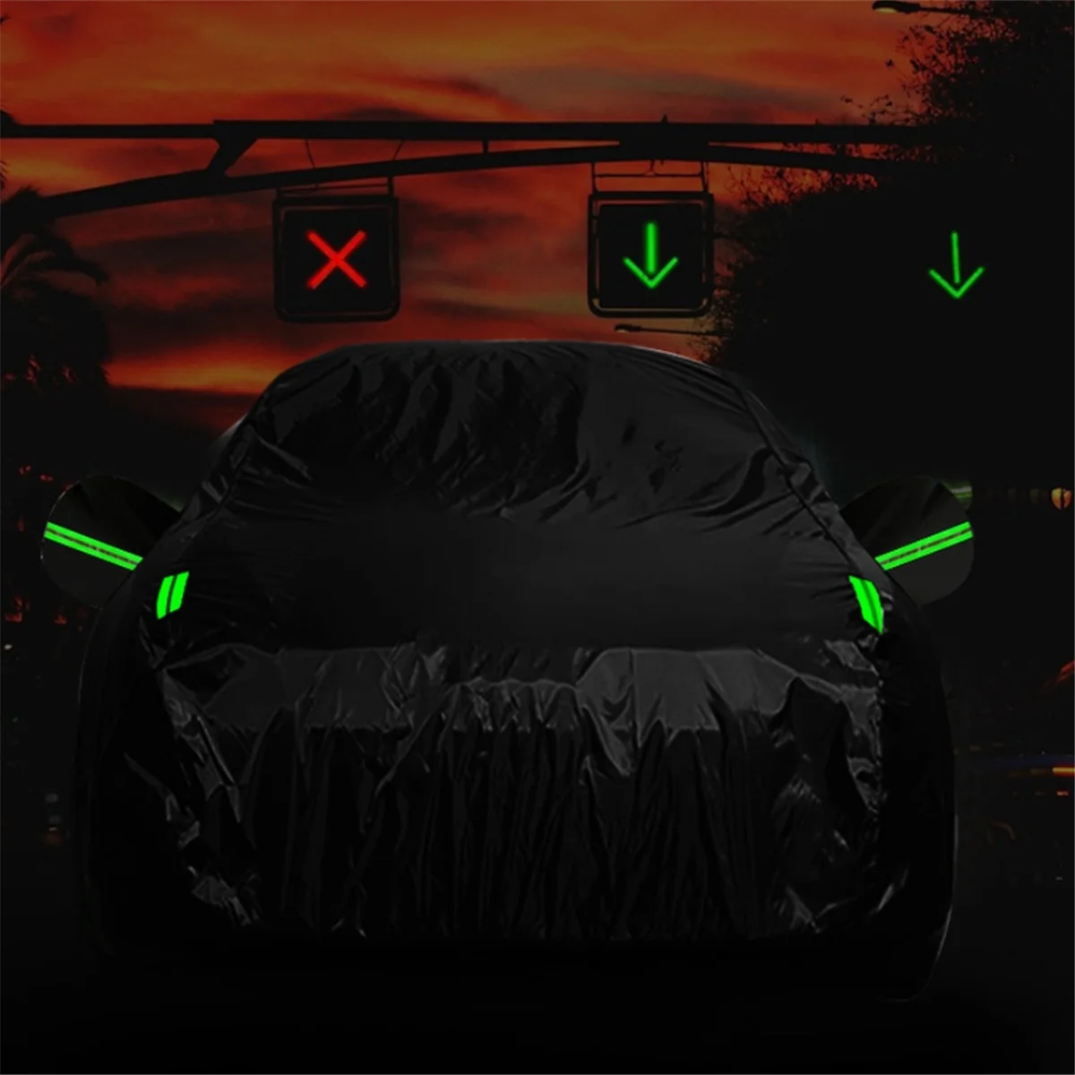 

Universal Sedan Full Car Covers Outdoor Waterproof Sun Snow Rain Protection Reflective Strip Car Cover