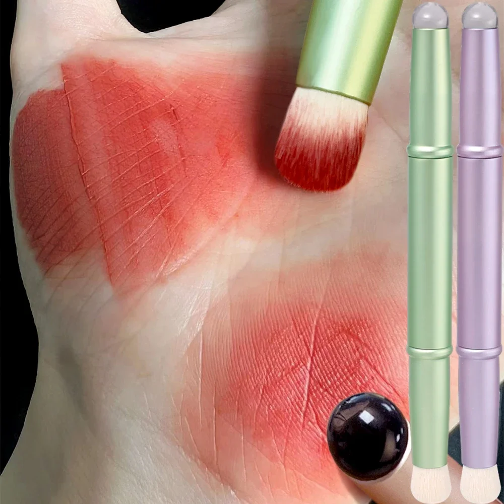 Double Head Silicone Lip Brush Cover Angled Concealer Brush Professional Fingertips Soft Lipstick Round Head Makeup Brushes Tool 3