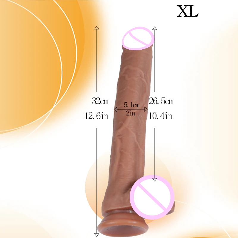 7/8/12in Liquid Silicone Rubber Dildos Simulated Penis Soft Adult Sex Toys 3 Siz