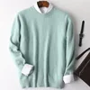 Men's 100% pure Mink Cashmere Sweater O-Neck Pullovers Knit Large Size Mink Sweater Winter New Tops Long Sleeve High-End Jumpers 4