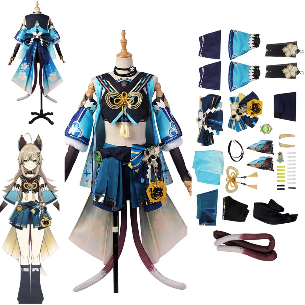 

Game Genshin Impact Kirara Cosplay Costume Dress Kimono Accessories For Adult Women Girls Halloween Carnival Party Disguise Suit