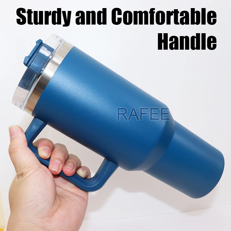 40oz Tumbler With Handle And Straw Lid Stainless Steel Vacuum Insulated  Travel Mug Double Wall Thermal Iced Coffee Cup Outdoor - Mugs - AliExpress