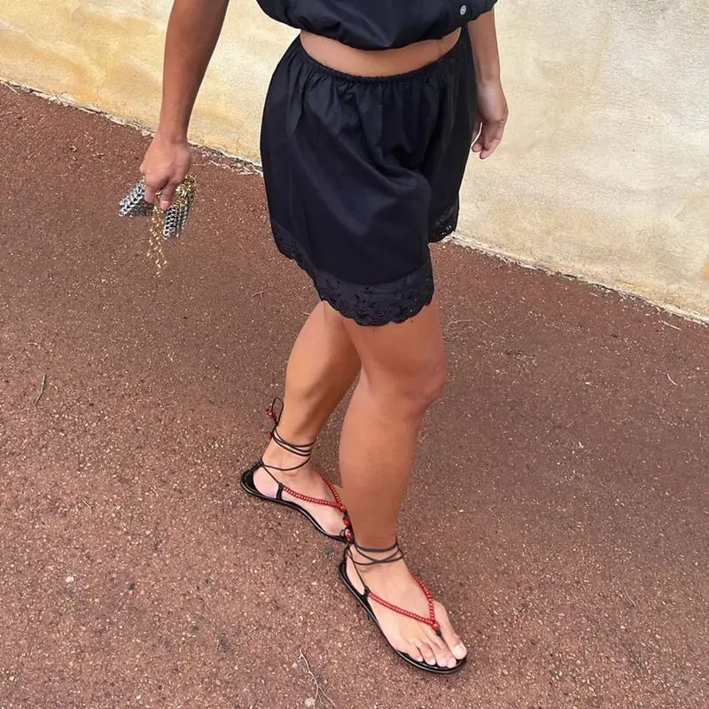 Combhasaki    Loungewear ݹ ĳ־  ڼ ߰ ġ ũ ź  㸮 ª 