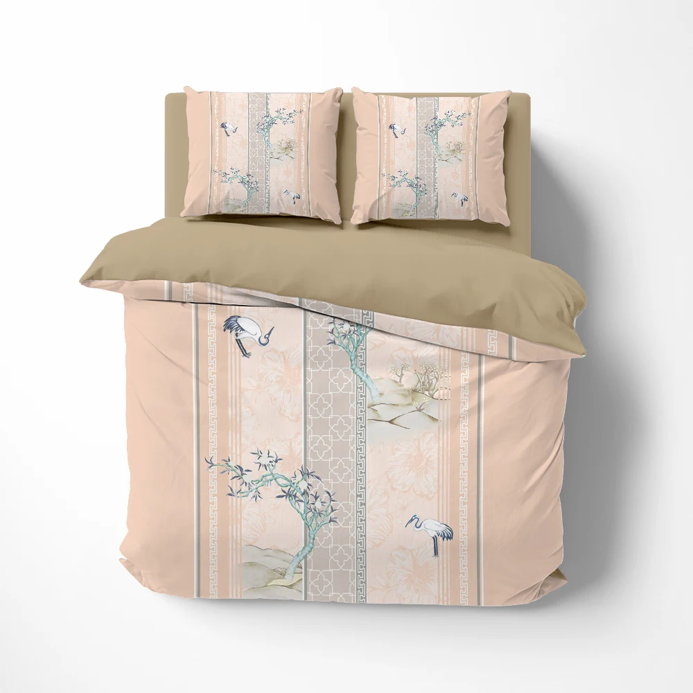 

Customizable size Bedding set euro Single queen king bed linen Quilt/Duvet cover set Linens 2bedrooms Bed set for home crane