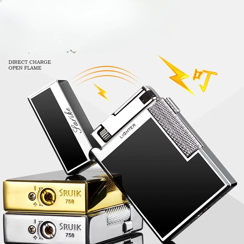 New Dual Fire Switch Butane Gas Lighter Metal Windproof Smoking Accessories Butane Gadgets Men's Gift 4