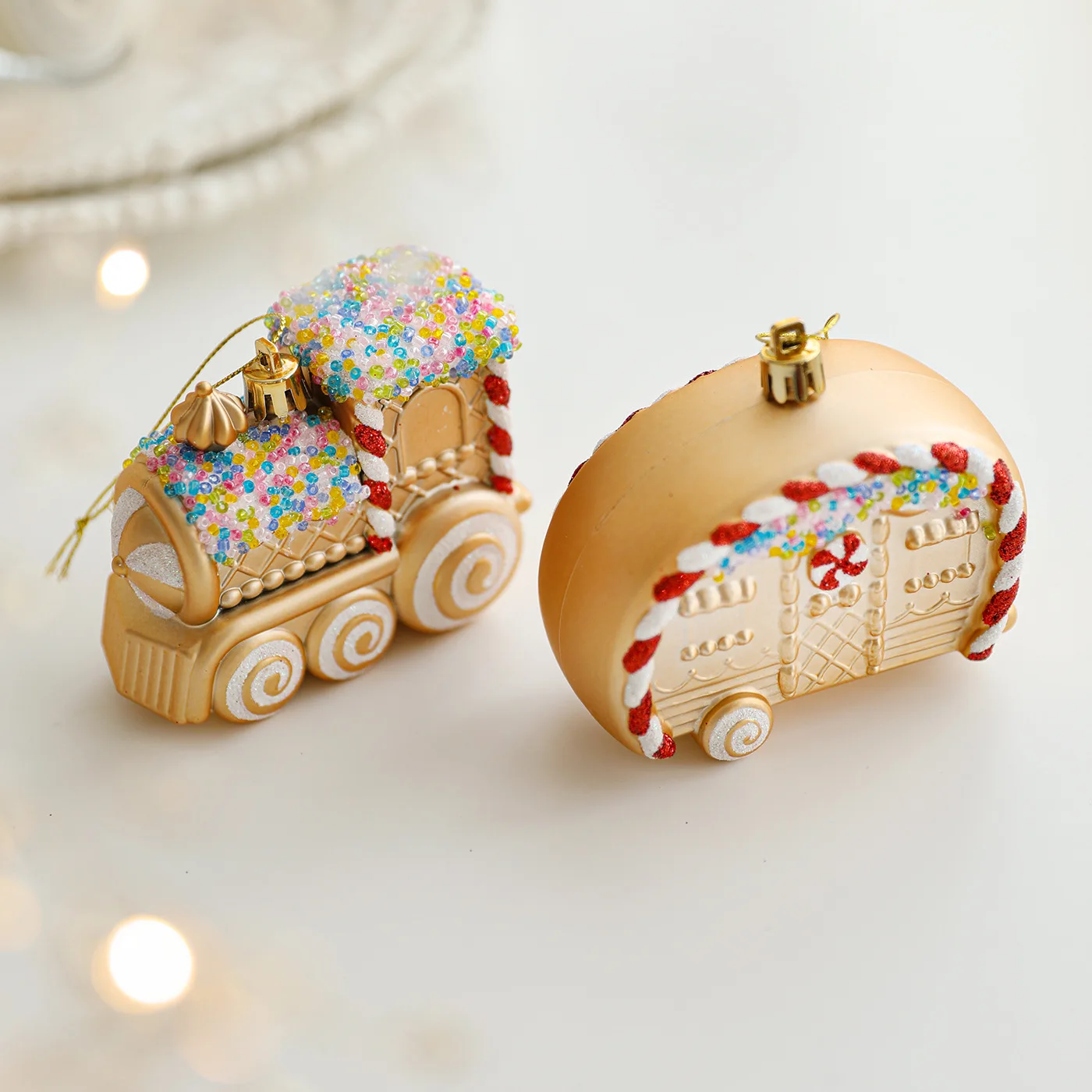 Gold Red Cartoon Christmas Hanging Pendant Decoration Christmas Tree Hanging Ornament New Year Party Home Decoration