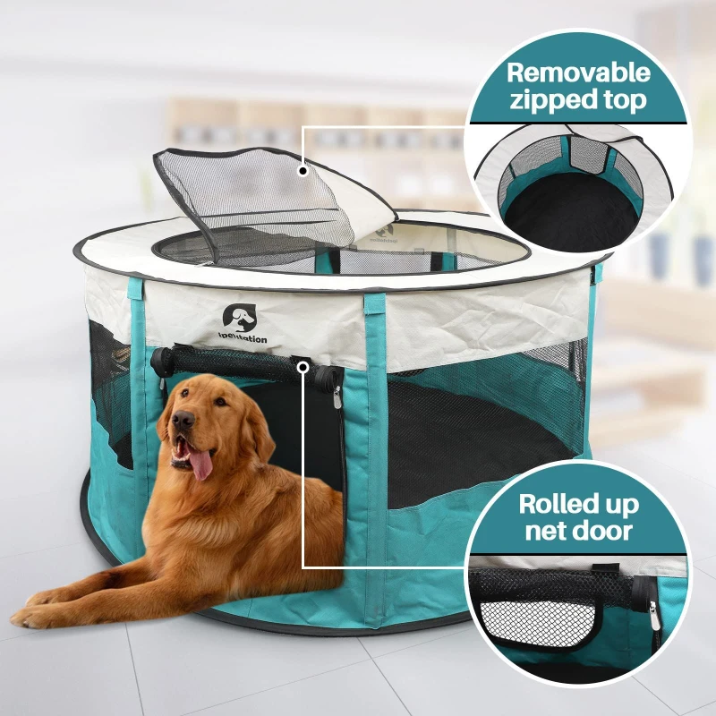 

New Pet tent large space foldable dog kennel breathable pets delivery room cat house removable zipped top anti-mosquito dog tent