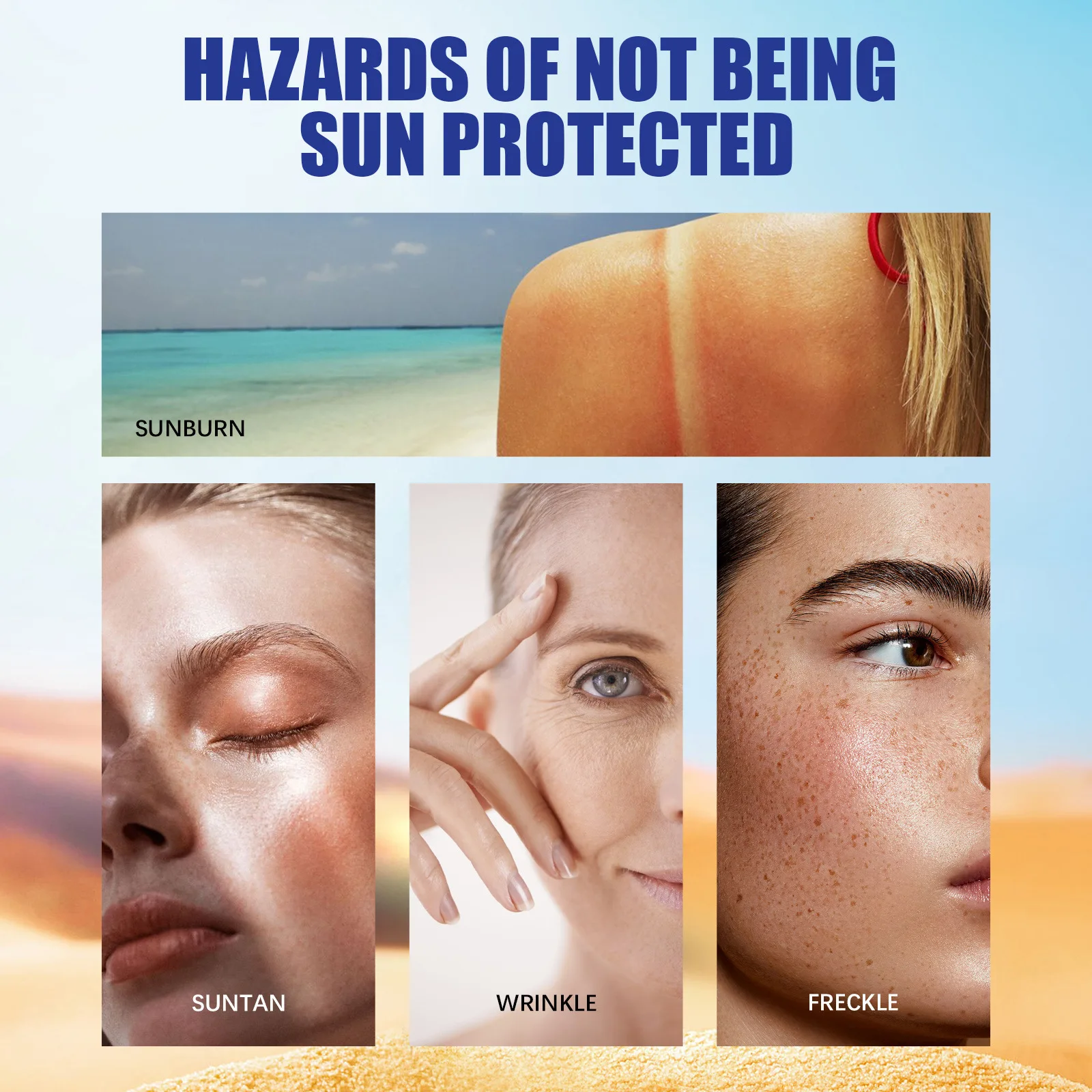 EELHOE UV Protection Cream Spf 50 UV Protection Outdoor Anti Oxidant Moisturizing Skin Care Hyaluronic Acid Face Sun Block Cream 5