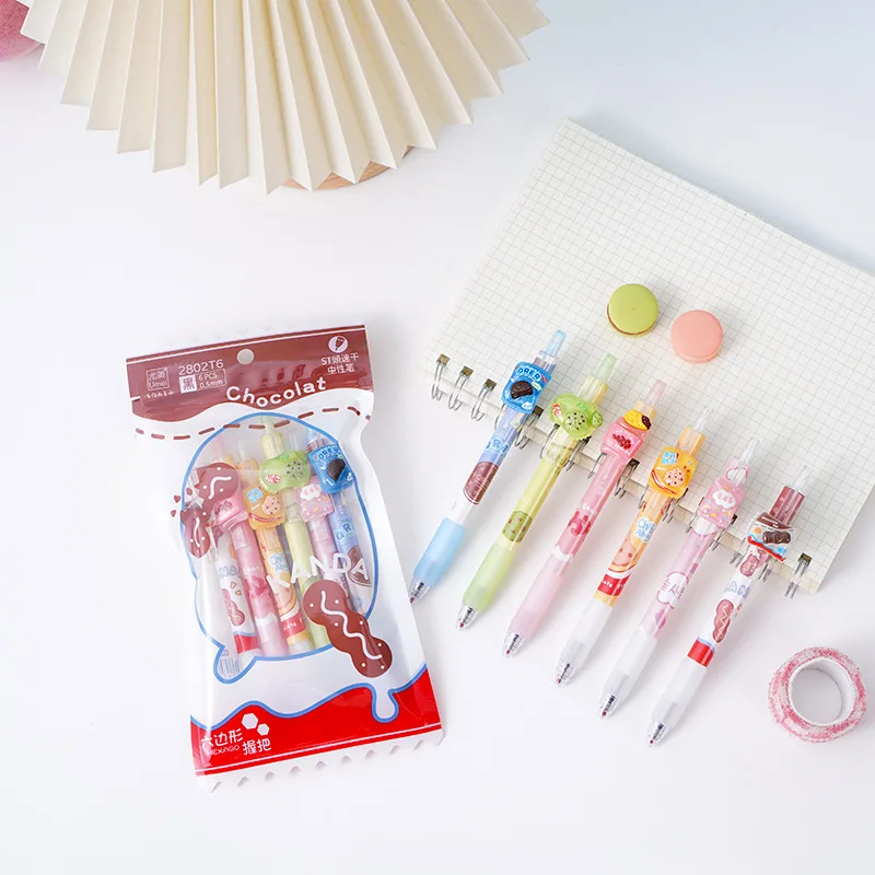

36 pcs/lot Kawaii Cookie Press Gel Pen Cute 0.5mm Black Ink Pens Gift Stationery Office School Supplies Wholesale