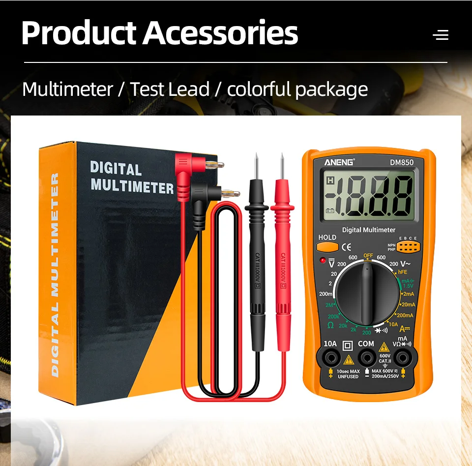 ANENG DM850 Automatic Digital Multimeter Professional multimetro AC/DC Votage Tester 1999 Counts Ohm Ammeter Electric Tools