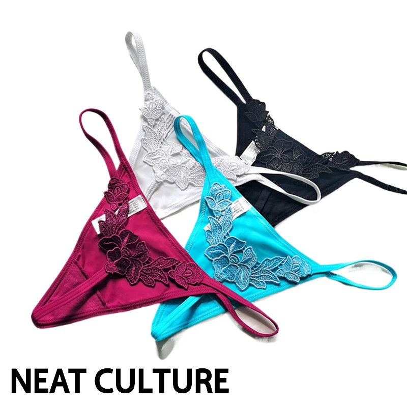 

Blue Water Soluble Flower Sexy Thong Ultra-Thin Peach Hip Hot Temptation T-Shaped Panties Sexy Underwear Women thong
