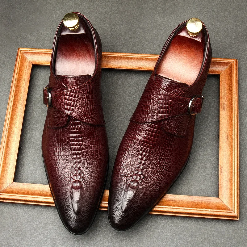

New zapatos de vestir hombre elegante chaussure hommes genuine leather dress shoes for men