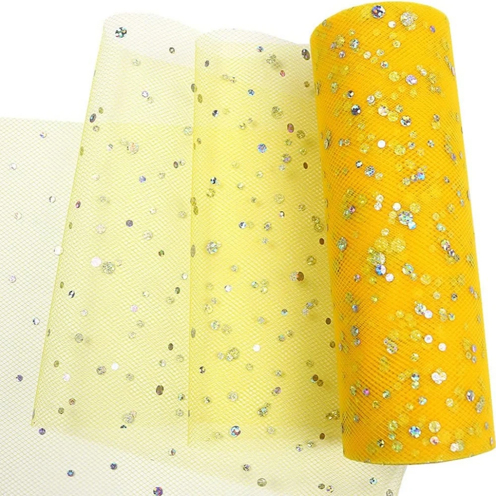 Glitzer-Pailletten-Tüllstoffrolle 15cm X 22,8m in Verschiedenen Farben, Geeignet für Tischdekoration, Hochzeitsdekorationen und Babypartys