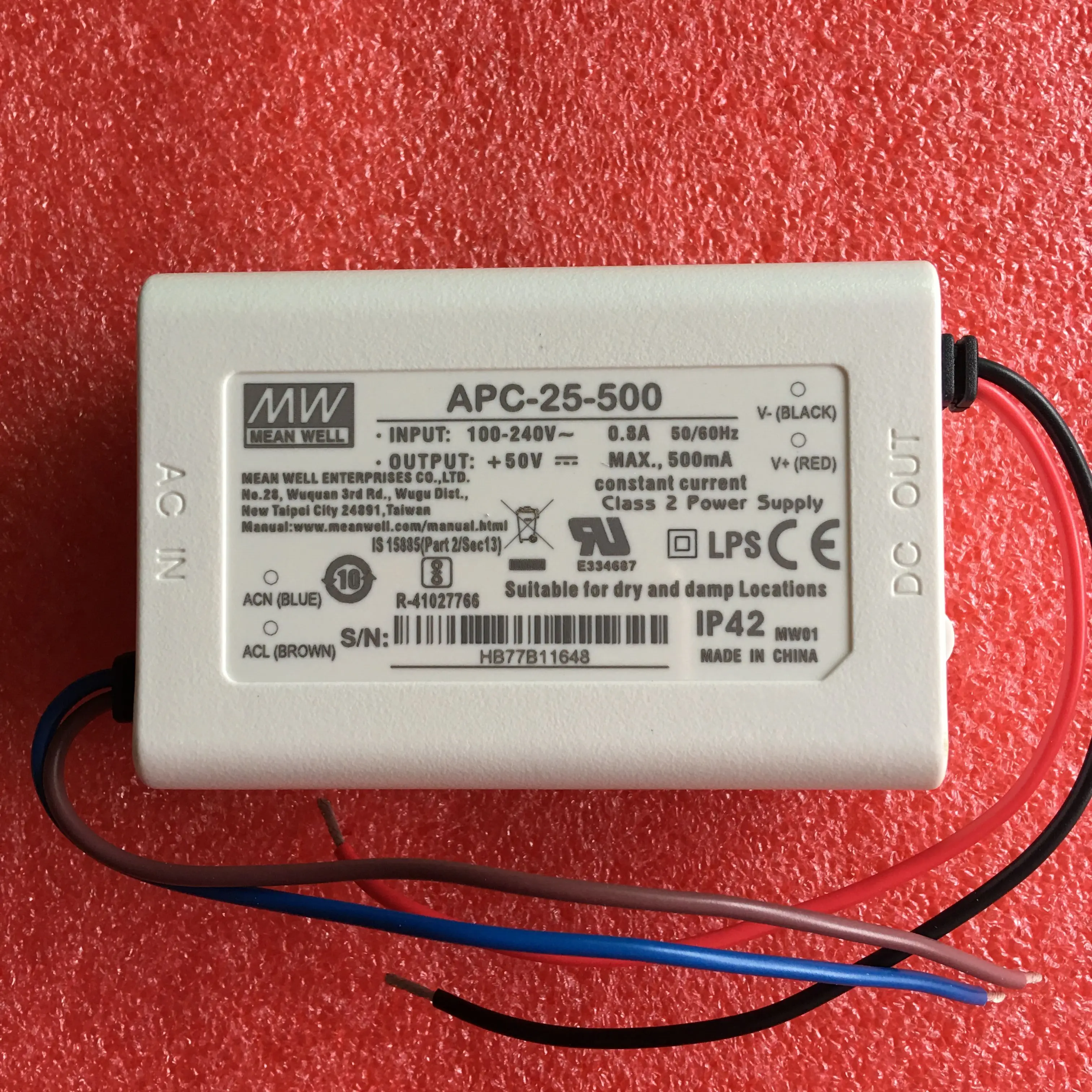 MEAN WELL APC-25 APC-25-350 APC-25-500 APC-25-700 APC-25-1050, 단일 출력 스위칭 전원 공급 장치, 스위칭 전원, 25W