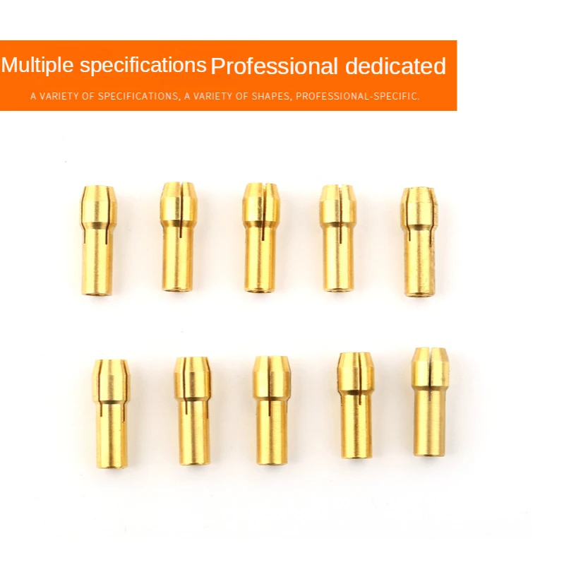 10 Pieces of Electric Tool Mini Drill Brass Chuck Suitable for Rotating Tool Accessories Machine Polishing Engraving Machine