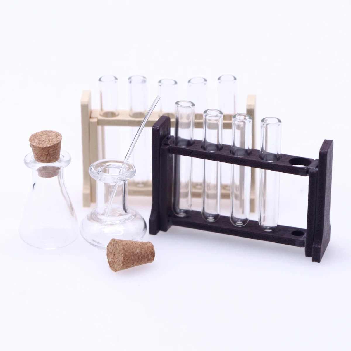 

Doll House Mini Simulation Glass Test Tube Measuring Cup Set Miniature Experimental Scene Prop Matching Model