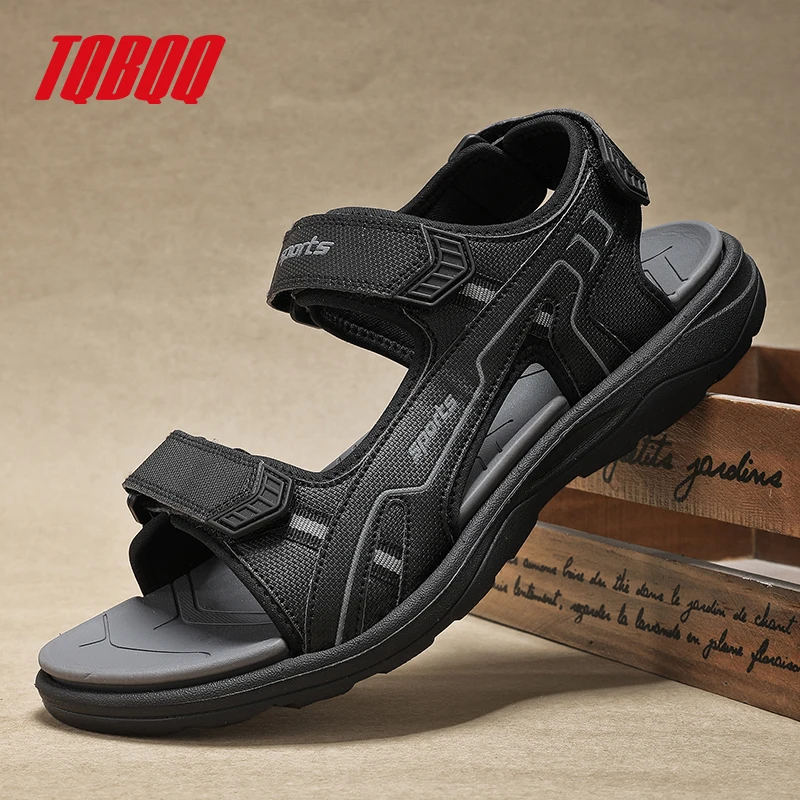 Sandales décontractées d'extérieur tendance pour hommes, chaussures d'eau de plage respirantes et antidérapantes avec semelle souple confortable EVA 1 Sandales décontractées d'extérieur tendance pour hommes, chaussures d'eau de plage respirantes et antidérapantes avec semelle souple confortable EVA 1