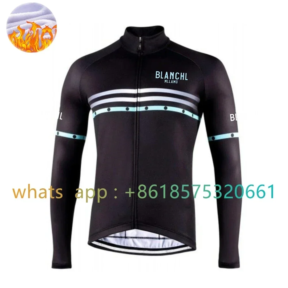 Blanchl Mllano 2023 뉴 아피아노 긴팔 겨울 사이클링 저지 화이트/셀레..