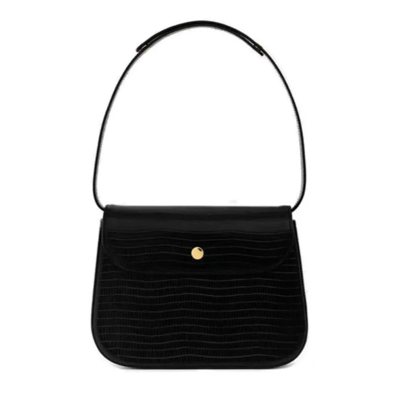 

Design Pu Leather underarm bag female new lizard pattern retro hand saddle bag single shoulder bag