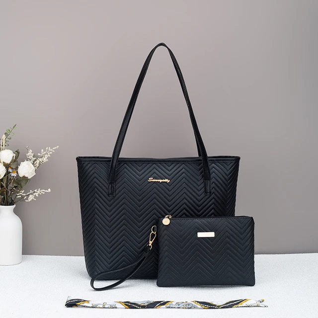 Ladies' wave patterned embroidered shopping bag, high-quality handbag for work and commuting